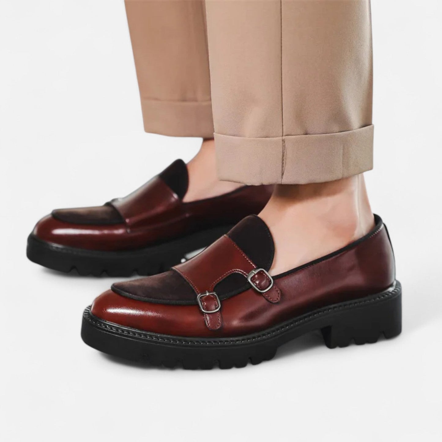 Men's Thick Sole Leather Loafers - British Style, Modern Charisma - Lévari Mode