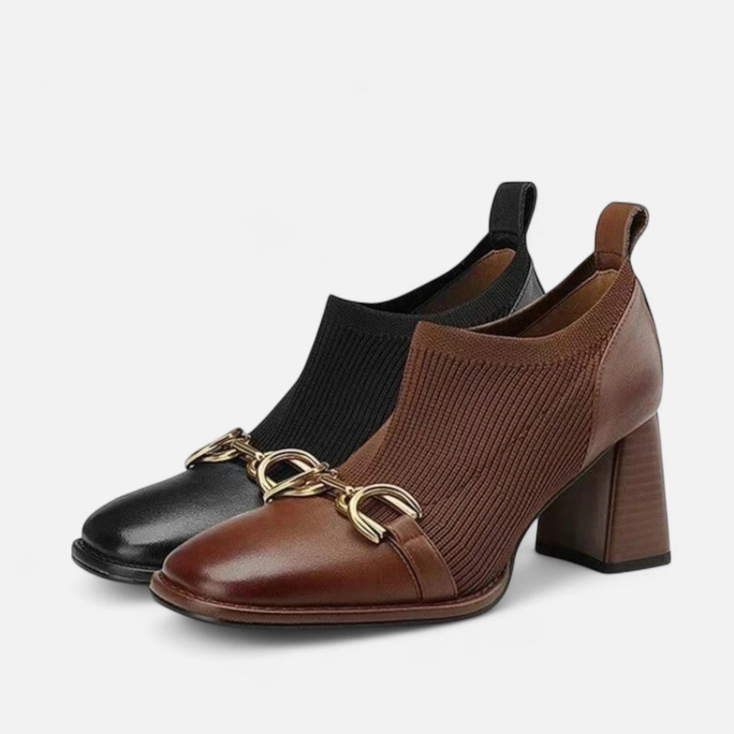 Bottines Rétro à Bout Rond et Talon Épais pour Femme – Allure Vintage, Confort Assuré