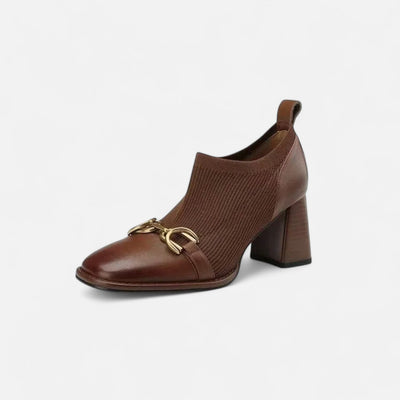 Women's Retro Round Toe Chunky Heel Ankle Boots - Vintage Look, Comfortable