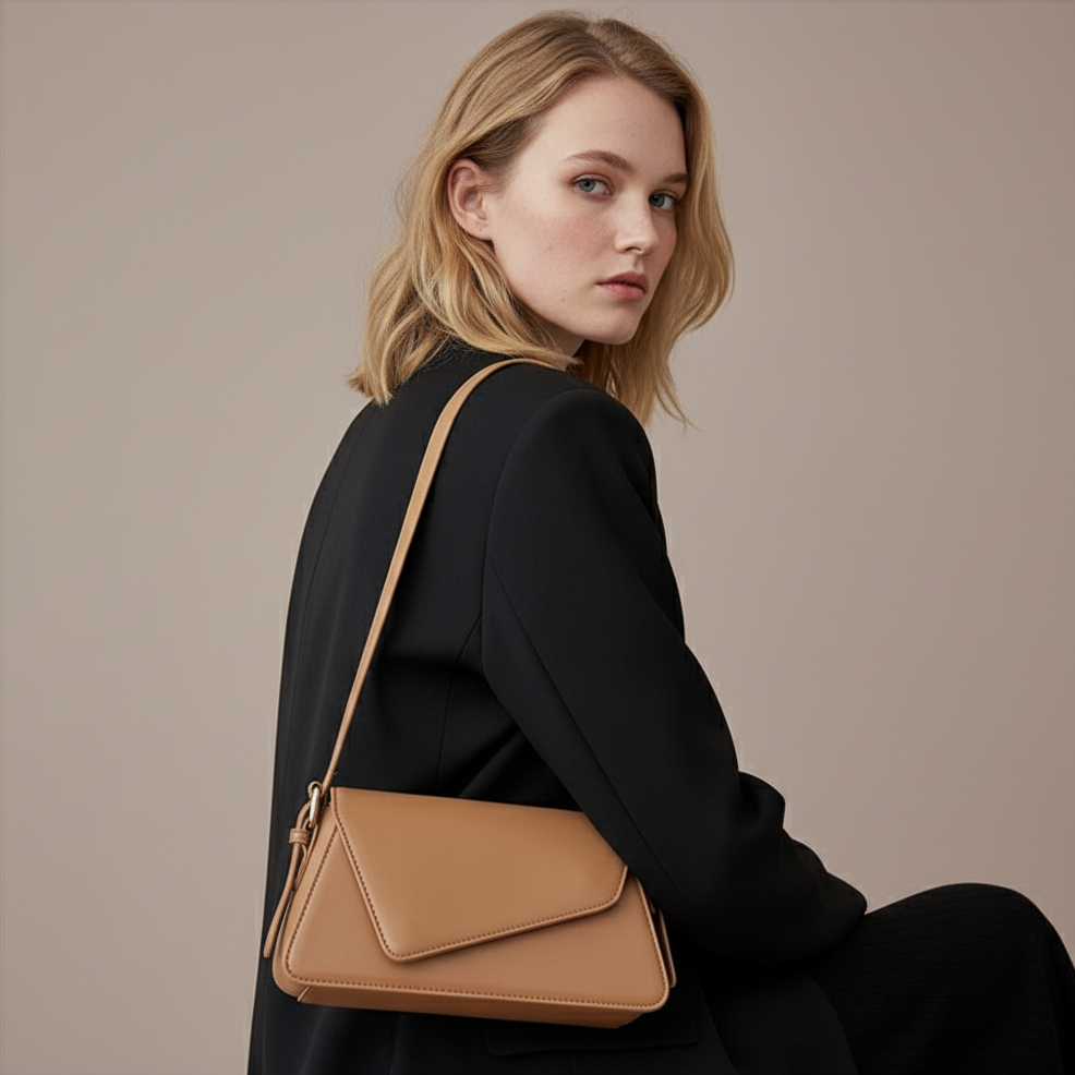 PU Leather Flap Crossbody Bag – Compact & Secure – For Day to Night