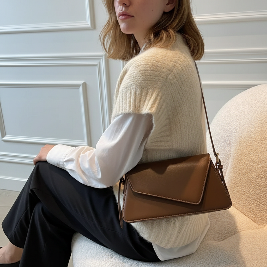 PU Leather Flap Crossbody Bag – Compact & Secure – For Day to Night