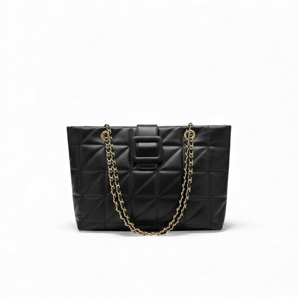 PU Leather Chain Shoulder Bag – Chic Detail – For Day to Night
