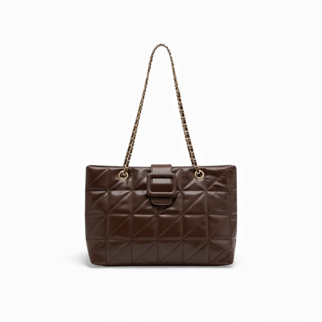 PU Leather Chain Shoulder Bag – Chic Detail – For Day to Night