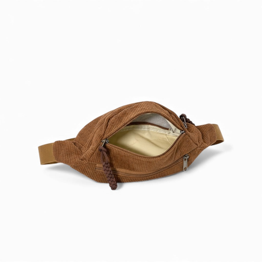 Corduroy Crossbody Belt Bag – Hands-Free – For Street Style Days