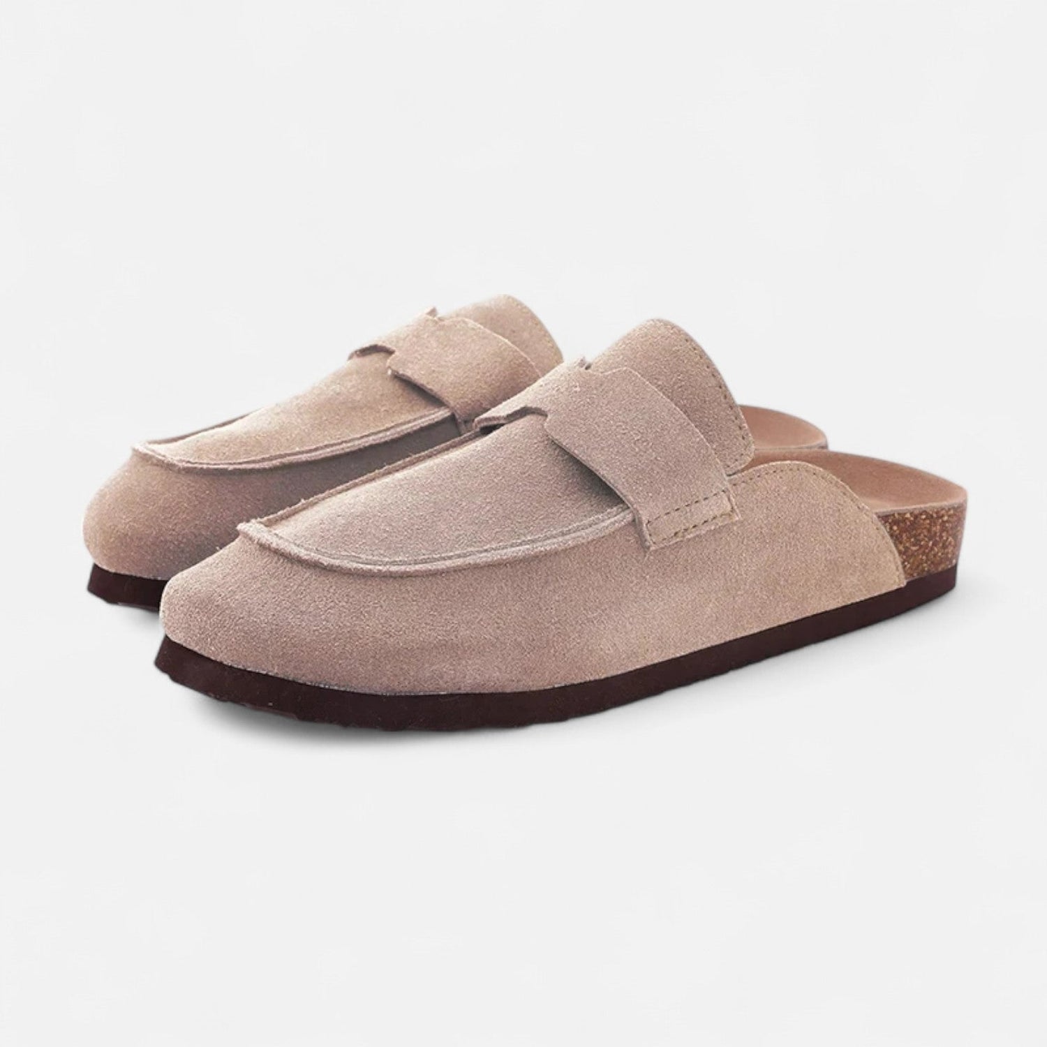 Mules Classiques en Daim avec Semelle Liège pour Femme – Confort Naturel, Élégance Décontractée - Lévari Mode