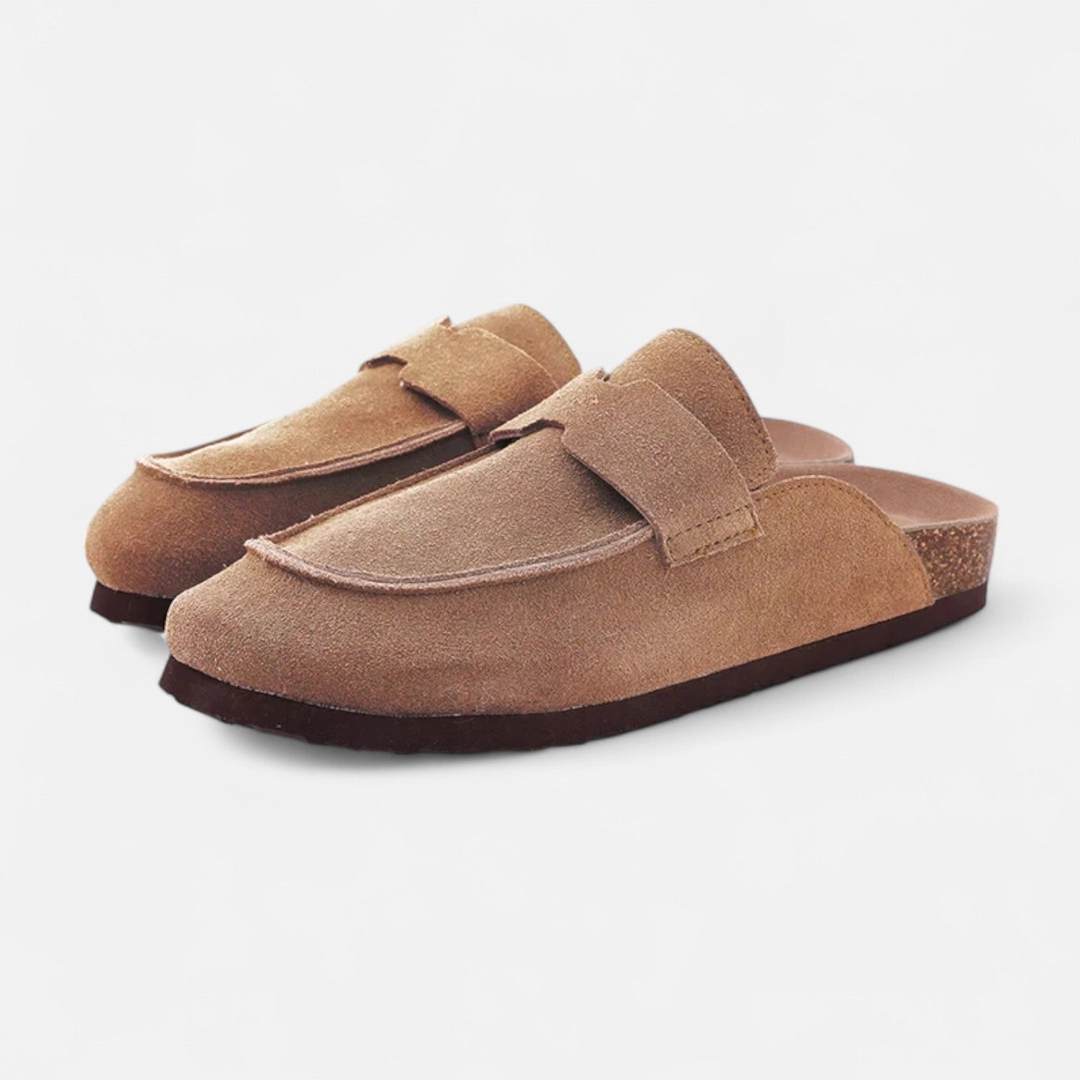 Mules Classiques en Daim avec Semelle Liège pour Femme – Confort Naturel, Élégance Décontractée - Lévari Mode