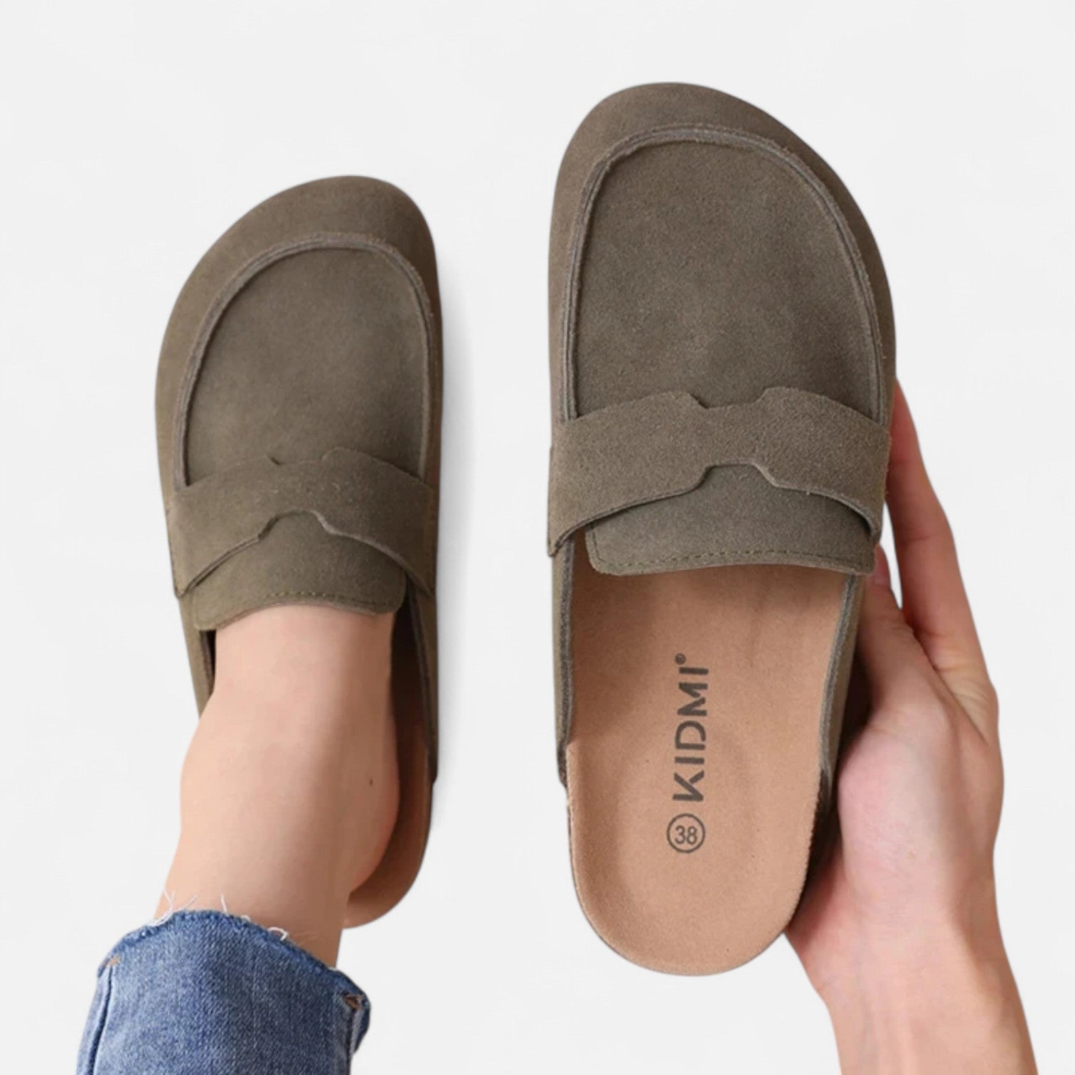 Mules Classiques en Daim avec Semelle Liège pour Femme – Confort Naturel, Élégance Décontractée - Lévari Mode