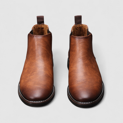 Men's Leather Chelsea Boots - Minimalist Elegance, Timeless Style