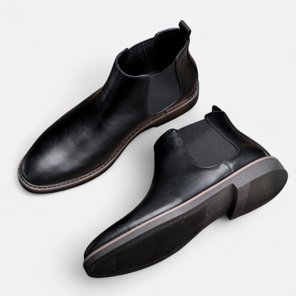 Men's Leather Chelsea Boots - Minimalist Elegance, Timeless Style