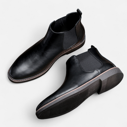 Men's Leather Chelsea Boots - Minimalist Elegance, Timeless Style