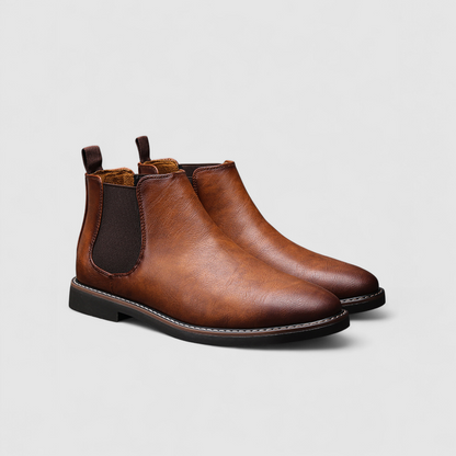 Men's Leather Chelsea Boots - Minimalist Elegance, Timeless Style
