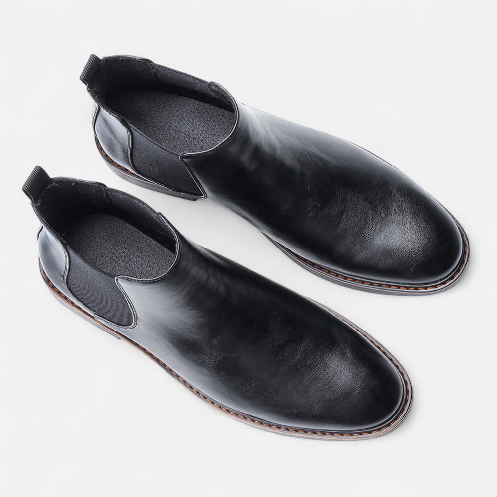 Men's Leather Chelsea Boots - Minimalist Elegance, Timeless Style