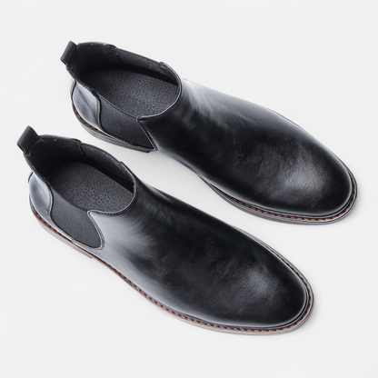 Men's Leather Chelsea Boots - Minimalist Elegance, Timeless Style