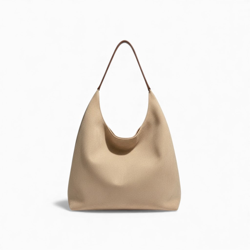 Minimal Vegan Suede Shoulder Bag – Soft & Light – For Everyday Wear