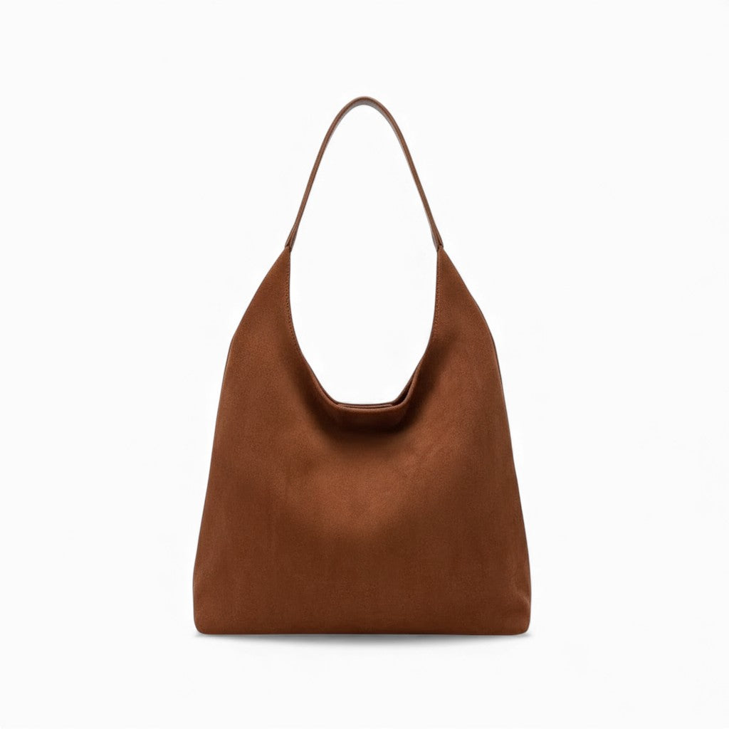 Minimal Vegan Suede Shoulder Bag – Soft & Light – For Everyday Wear