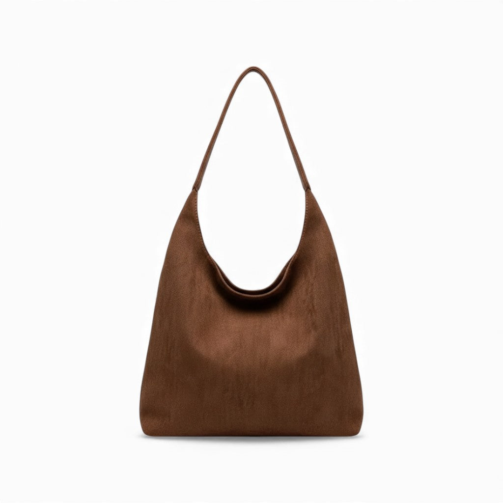Minimal Vegan Suede Shoulder Bag – Soft & Light – For Everyday Wear