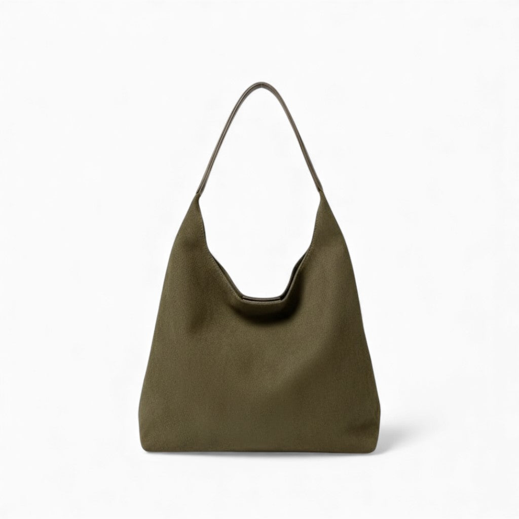 Minimal Vegan Suede Shoulder Bag – Soft & Light – For Everyday Wear