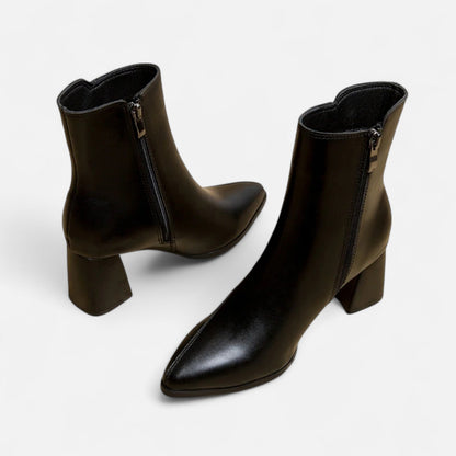 Women's Pointed Toe Slim Boots - Slender Silhouette, Timeless Elegance