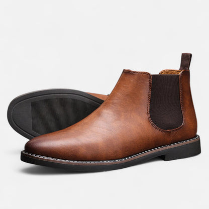 Men's Leather Chelsea Boots - Minimalist Elegance, Timeless Style