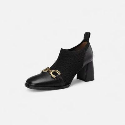 Women's Retro Round Toe Chunky Heel Ankle Boots - Vintage Look, Comfortable