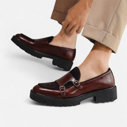 Men's Thick Sole Leather Loafers - British Style, Modern Charisma