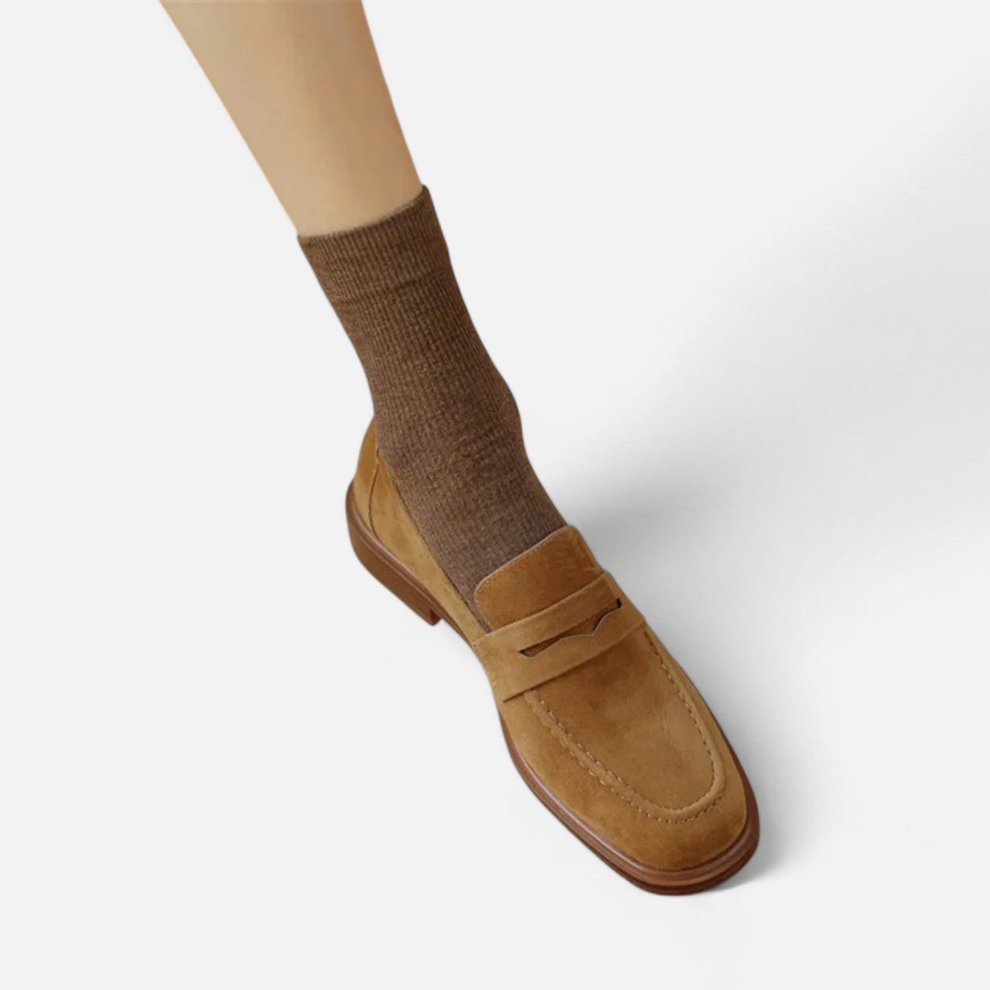 Women's Suede Loafers - Soft Elegance, Modern Comfort