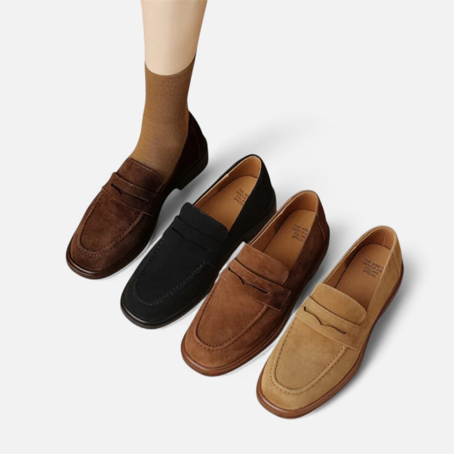 Women's Suede Loafers - Soft Elegance, Modern Comfort