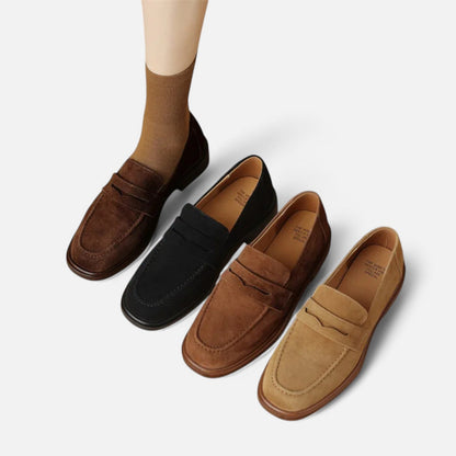 Women's Suede Loafers - Soft Elegance, Modern Comfort