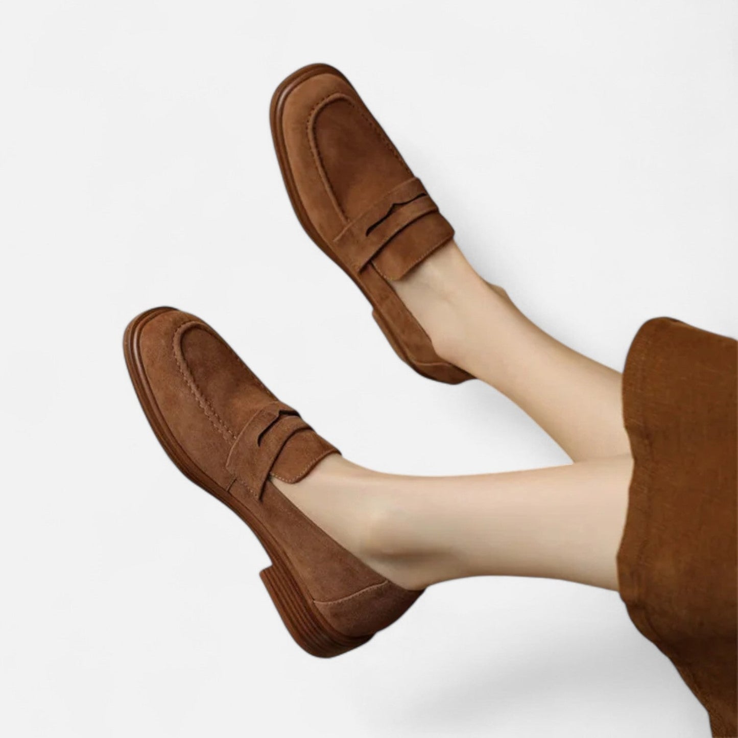 Women's Suede Loafers - Soft Elegance, Modern Comfort