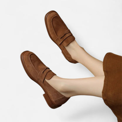Women's Suede Loafers - Soft Elegance, Modern Comfort