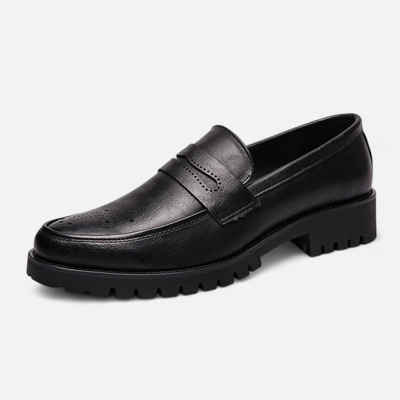 Men's Classic Crocodile-Embossed Leather Oxfords - Textured Prestige, Timeless Elegance